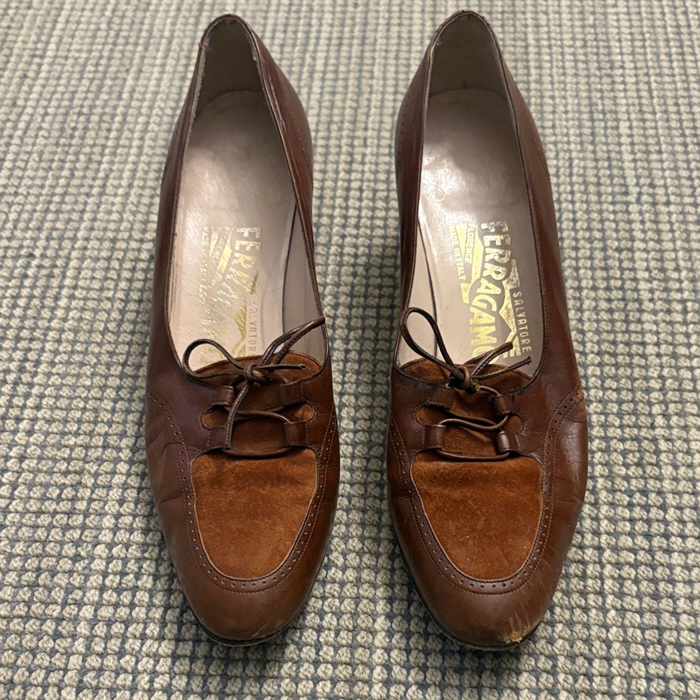 Salvatore Ferragamo Women's Brown Leather Heels